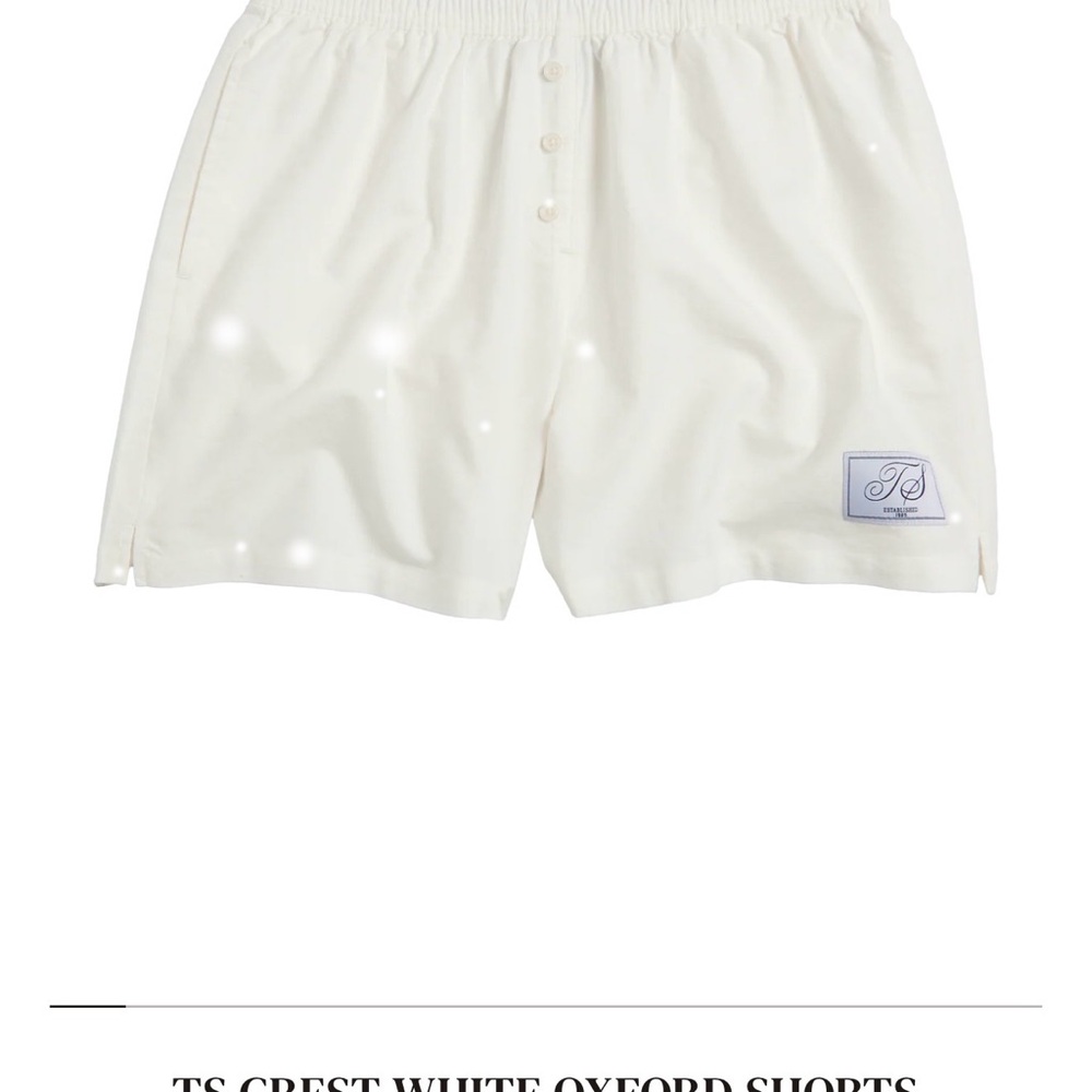 TAYLOR SWIFT CREST WHITE OXFORD SHORTS